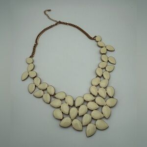 Gold and Ivory Teardrop Necklace